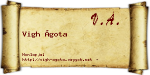 Vigh Ágota névjegykártya